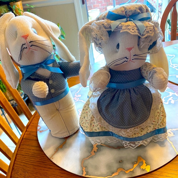 Mr. & Mrs. Long Eared Rabbits ( Handmade ) - Picture 2 of 6